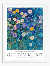 Klimts Night Blooms Art Print White