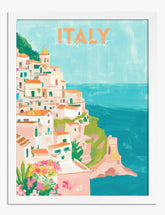 Amalfi Coast Serenity Art Print - White