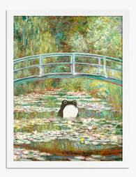 Frog in Monet’s Garden Art Print - White