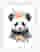 Panda Blossom Portrait Art Print - White