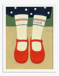 Love & Red Charm Art Print White