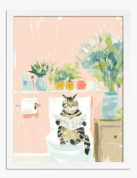 Cat’s Quiet Moment Art Print - White