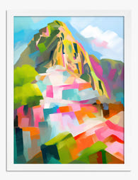 Vibrant Machu Picchu Vista Art Print - White