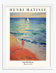 Matisse Coastal Reflection Art Print - White