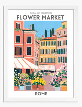 Rome Floral Market Vibes Art Print - White
