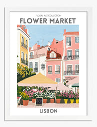 Lisbon Floral Charm Art Print - White
