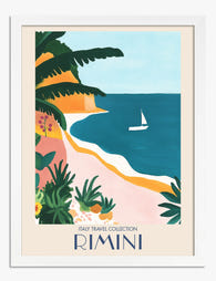 Rimini Coastal Escape Art Print - White