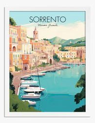 Sorrento Marina Charm Art Print - White