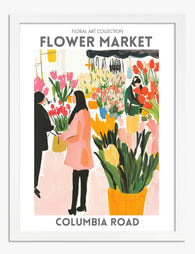 Columbia Road Blossoms Art Print - White