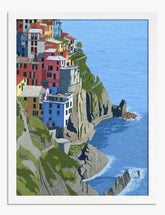 Cinque Terre Coast Charm Art Print - White