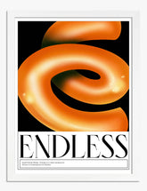 Endless Glow Typography Art Print White