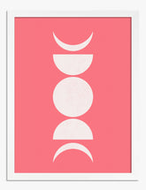 Pink Lunar Phases Art Print White