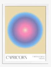 Capricorn Cosmic Glow Art Print - White