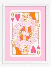 Vibrant Queen of Hearts Art Print - White