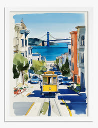 San Francisco Street View Art Print - White