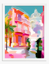 Vibrant Madrid Streets Art Print - White