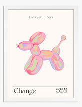 Lucky Balloon Dog 555 Art Print - White