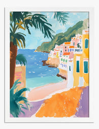 Amalfi Coast Vibrance Art Print White