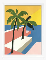 Tropical Escape Art Print - White