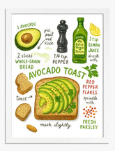 Gourmet Avocado Delight Art Print - White
