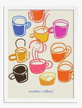 Coffee Cup Medley Art Print - White