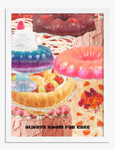Retro Cake Delight Art Print - White