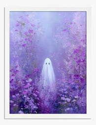 Lavender Ghost in Bloom Art Print - White