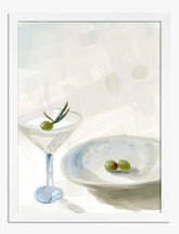 Martini & Olive Still Life Art Print - White