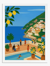 Amalfi Summer Escape Art Print - White