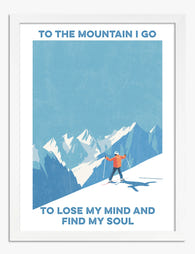 Mountain Escape Journey Art Print - White