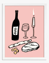 Cozy Evening Spread Art Print - White