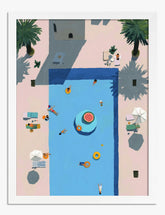 Poolside Summer Bliss Art Print - White