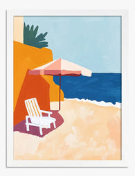 Italian Seaside Retreat Art Print White