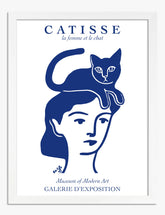 Catisse Blue Elegance Art Print - White