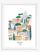 Vibrant Rome Dreamscape Art Print - White