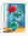 Red Rose in Blue Glass Art Print White