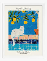 Matisse Lemon Grove Cat Art Print - White