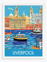 Liverpool Waterfront Charm Art Print - White