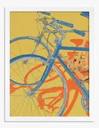 Retro Bike Pop Art Print White