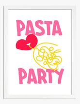 Pasta Party Pop Art Print - White