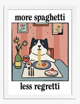 Spaghetti Joy Dog Poster Art Print - White