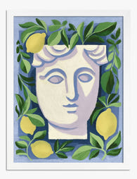 Lemon Muse Portrait Art Print - White