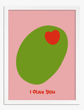 Olive Love Art Print - White