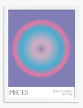 Ethereal Pisces Glow Art Print - White