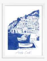 Amalfi Coast Charm Art Print - White