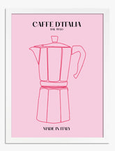 Italian Coffee Chic Art Print - White