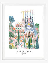 Barcelona Vibes Art Print - White