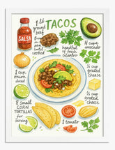 Flavorful Taco Feast Art Print - White