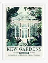 Kew Gardens Glasshouse Art Print - White