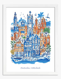 Amsterdam City Vibes Art Print - White